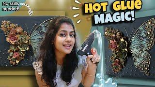 "Hot Glue Gun Butterfly Art | Best Out of Waste DIY Wall decor!"