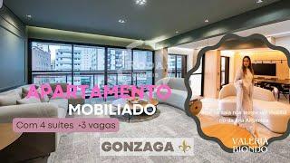 TOUR COMPLETO APARTAMENTO LUXO 4 SUÍTES NO GONZAGA EM SANTOS || vem comigo! #altopadrao