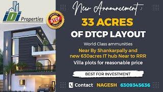 New DTCP Layout|Near Shankarpally|Near RRR|Open plots for sale|Pre launch Soon|Mega Gated Community