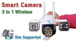 3 In 1 -  4G Sim Based CCTV Camera || Smart CCTV Camera for Outdoor Unboxing & Review