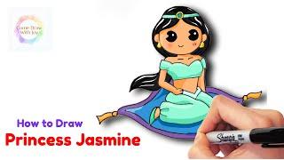 How to Draw Jasmine for Beginners: Disney Princess Jasmine Drawing