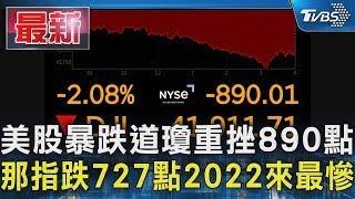 美股暴跌道瓊重挫890點 那指跌727點2022來最慘｜TVBS新聞