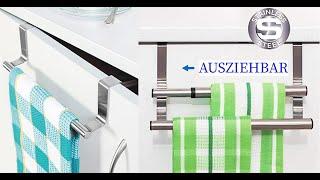 Tatkraft Double - Extendable Over The Cabinet Door Towel Rail, Stainless Steel