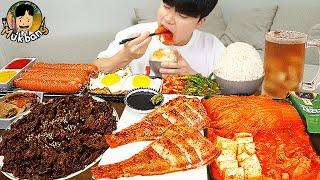 ASMR MUKBANG | kimchi jjigae, bibimbap, Grilled Fish Korean home meal recipe ! eating