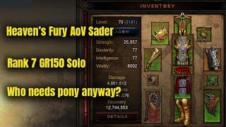 Season 30 Heaven's Fury Valor Crusader GR150 Solo - Diablo 3