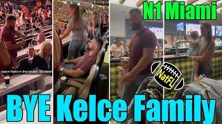 Jason, Kylie & mom Donna Kelce leave Hard Rock after cheering on Taylor Swift on N1 Eras Tour