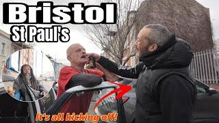 BRISTOL - Part 2 Aggressive Man Goes Mental In The Notorious St Paul’s Area!