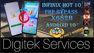 New Trick Hard reset all Infinix and FRP Bypass All Infinix Android 10 without PC 2021| Hot 10 X682B