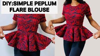 How to cut and sew a simple peplum blouse with a 1440 Degree Flare.