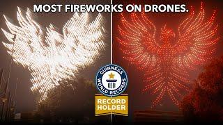 GUINNESS WORLD RECORD for MOST Fireworks on Drones (1,000+ Drones)