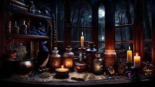 ENCHANTING WITCH NOOK IN THE WOODS-SPOOKY TREES-FALLING LEAVES-CANDLES & SPELLS-HALLOWEEN AMBIENCE