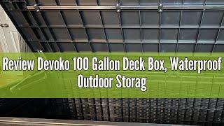 Review Devoko 100 Gallon Deck Box, Waterproof Outdoor Storage Box with Cushion (Black)