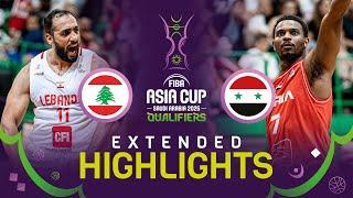 Lebanon  v Syria  | Extended Highlights | FIBA Asia Cup 2025 Qualifiers