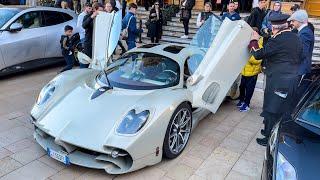 ANDREA PALMA & ISABELLE MASERATI Arriving at Casino with NEW PAGANI UTOPIA in Monaco!!