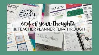 2020-21 TEACHER PLANNER FLIP-THROUGH + end of year thoughts | tattooed teacher plans