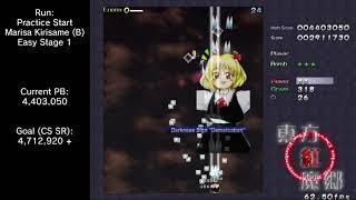 [TH6:EoSD] Marisa Kirisame (B) - Easy Stage 1 - Cyberscore SR - 5,040,930