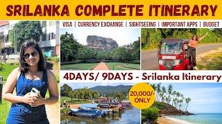 SRILANKA COMPLETE ITINERARY | SriLanka Visa for Indians | Just Rs.20,000/-