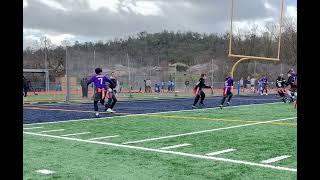 Xander touchdown flag football 5th grade Huskies