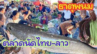 ตลาดนัดไทย-ลาว อ.ธาตุพนม สุดยอด แนวกินของป่าลาว แมงดา ปลาค่อ อาหารพื้นบ้านหลายคัก จ.นครพนม