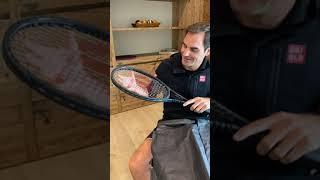 Roger Federer unboxes his new tennis racket...