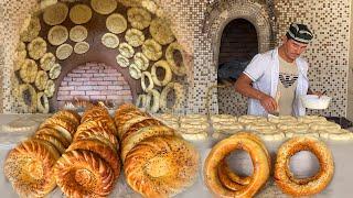 Delicious Uzbek bread  | Bread with meat | Street food