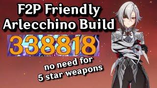 F2P Arlecchino Build! MONSTROUS Damage & Potential! | Genshin Impact