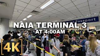 NAIA Terminal 3 Tour at 4:00AM | Immigration Update | Walking Tour | 4K | Philippines