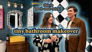 TINY Renter-Friendly Bathroom Makeover For @handyman.graham