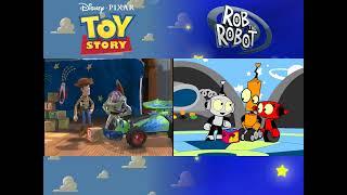 Road Block side-by-side (Toy Story Treats/Rob the Robot)