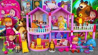 96 Minutes of Satisfying ASMR Unboxing | Adorable Masha and The Bear Beautiful Doll House Playset