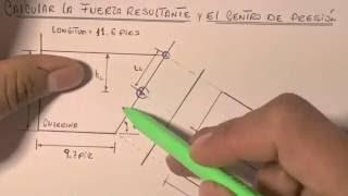 FUERZA RESULTANTE Y CENTRO DE PRESIÓN EN SUPERFICIES PLANAS SUMERGIDAS - EJERCICIO 2