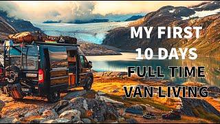 My First 10 Days Full Time Van Life Living. What Vanlife Alone is Actually Like. Cozy Rain Camping