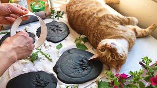 Relaxing DIY with cats/ @KLEVER  Art Therapy/ Soothing ART