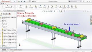 Product sorting lane diverting conveyor design using event based motion in solidworks