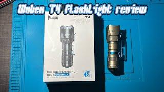 Wuben T4 flashlight review. 850 lumens, 401m or throw. Drone video and drone beamshots.