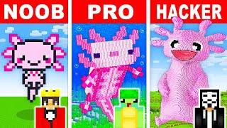 NOOB vs PRO: REAL LIFE AXOLOTL HOUSE Build Challenge in Minecraft!