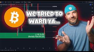 We tried to warn ya...BTC is on the edge of a cliff! Can it hang on?