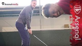 The Ox, Ramsey and Chambers attempt golf trick shots