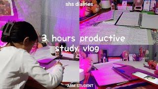 3 hours productive study vlog| shs diaries