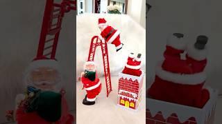Cute Santa Clause Climbing the Ladder! Santa toys  #shortsvideo #christmas #present #santa