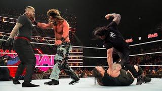 Roman Reigns save Seth Rollins from Bloodline and Bronson Reed The OTC Team vs The Bloodline & Bron