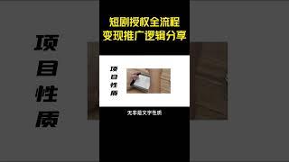 短剧授权流程，短剧分销变现逻辑，本质和小说是一样的，实操教程分享 短剧授权 短剧分销 短剧cps 项目 赚钱思维