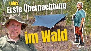  Erstes Mal im Wald mit Hängematte schlafen 