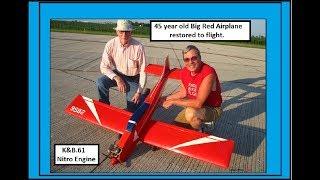 Vintage, BIG RED, K&B Nitro powered, Airplane restored to flight!