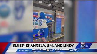 Colts Blue Mascot pies Angela, Jim, and Lindy