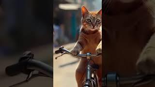 Can cat ride bicycle? #cute #bdvets #cat #bicycle