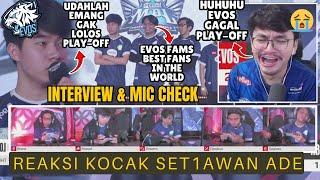 EVOS MINTA MAAF GAGAL PLAY-OFF! REAKSI MAS ADE INTERVIEW & MIC CHECK EVOS GLORY VS REBELLION ESPORT!