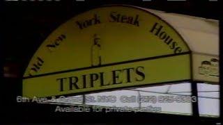 Three Identical Strangers "Triplets Old New York Steakhouse" commercial