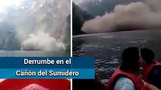 Captan derrumbe en el Cañón del Sumidero, en Chiapas