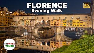 Florence, Italy Evening Walk - 4K UHD 60fps - with Captions